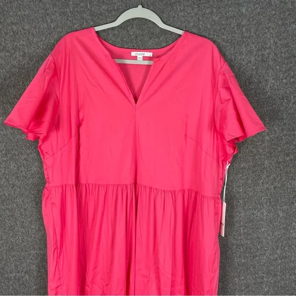 Chico's Women's Size XXL Pink Prairie Cottage Peasant Boho Maxi Tiered Dress NWT - Picture 2 of 11